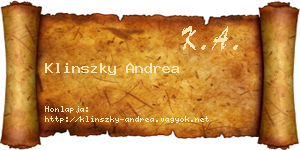 Klinszky Andrea névjegykártya