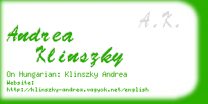 andrea klinszky business card